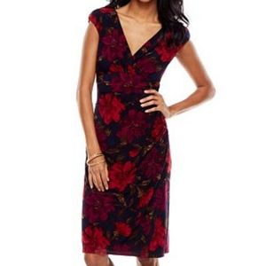 Lauren ralp lauren  floral fauxWrap dress cocktail , event wedding dress